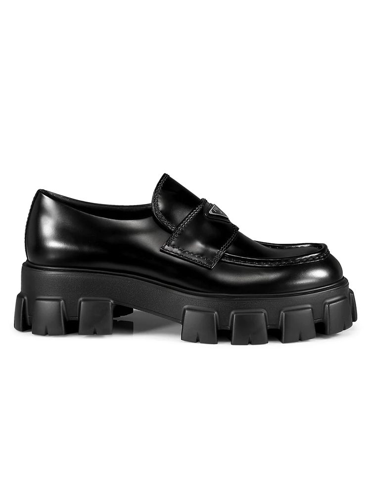 Prada Men's Monolith Lug-Sole Loafers - Black | The Summit