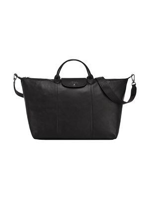 Women's Le Pliage Leather Travel Bag - Black