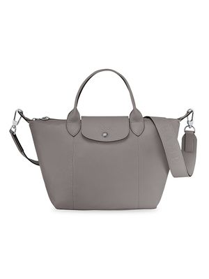Women's Le Pliage Cuir Small Handbag with Strap - Grey
