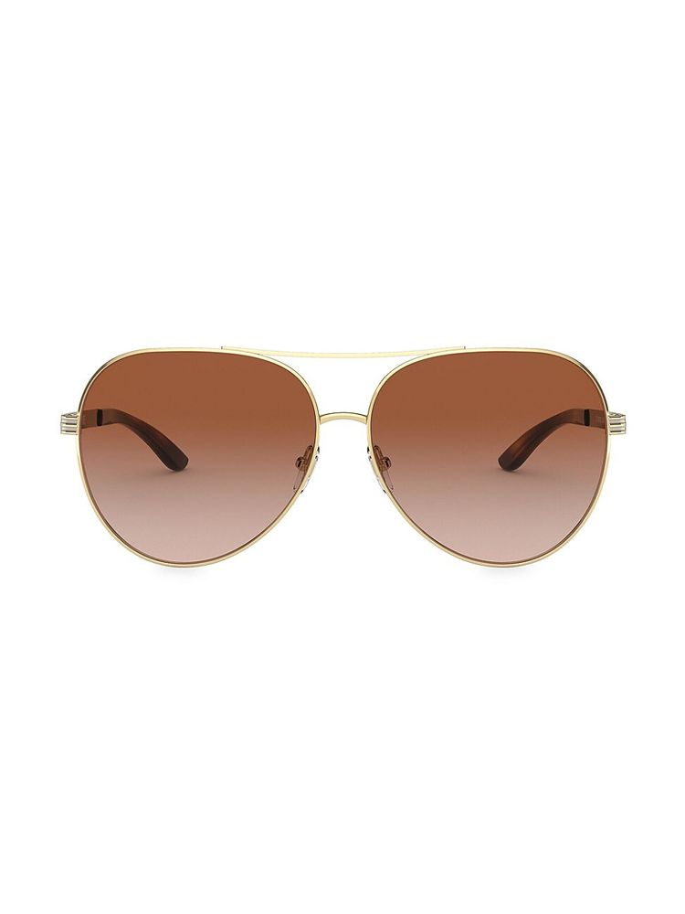 Tory Burch Women's 59MM Aviator Sunglasses - Gold Brown | The Summit