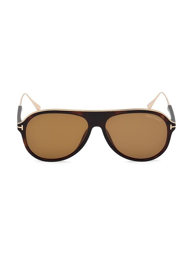 Tom Ford Men's 57MM Injected Pilot Sunglasses - Havana | The Summit