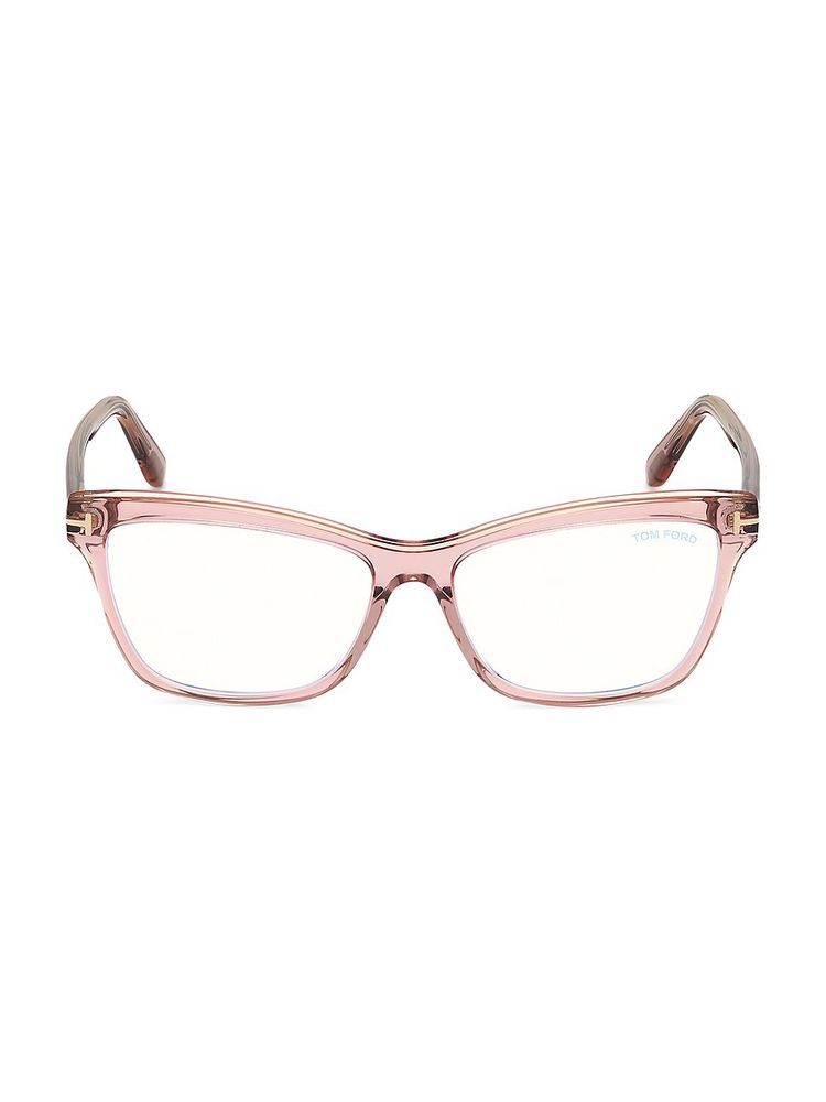 Tom Ford Women's 55MM Square Blue Filter Eyeglasses - Shiny Pink | The  Summit