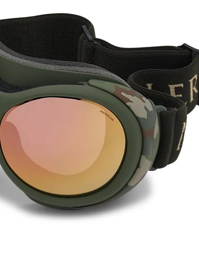 Moncler Camouflage Logo Snow Grenoble Goggles Dark Green