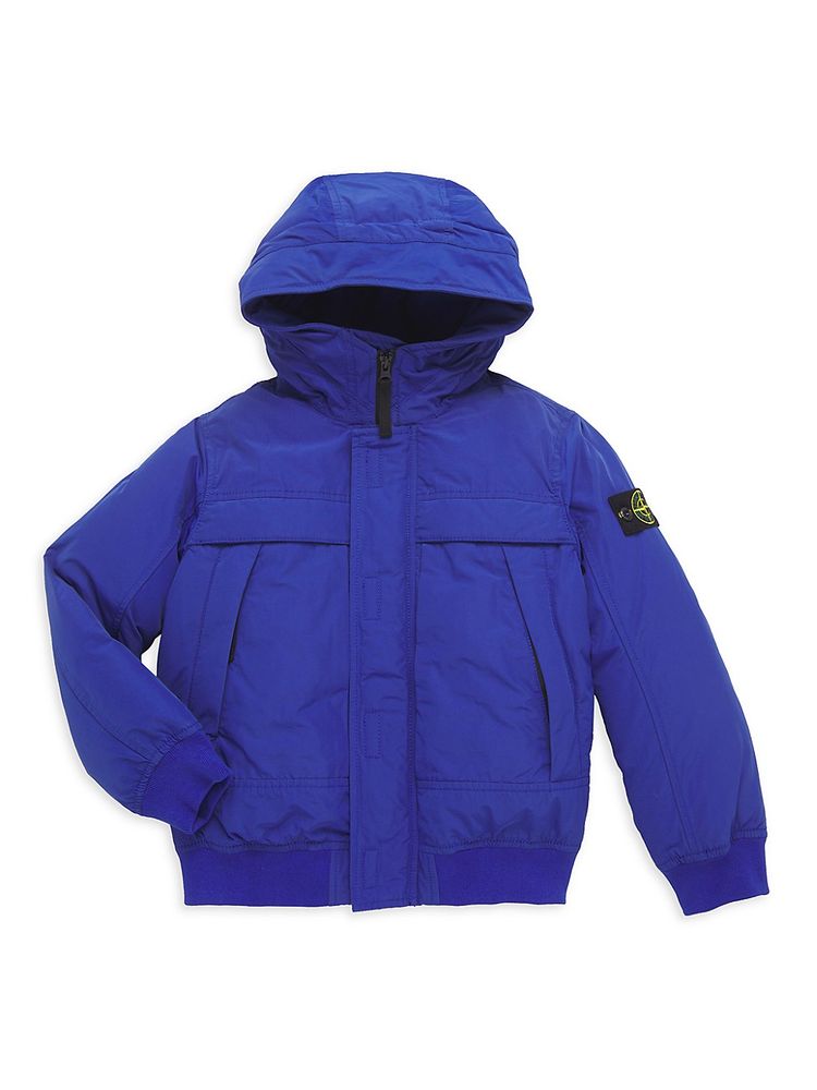 Stationair aardolie vorst Stone Island Little Kids & Kid's Logo Patch Hooded Jacket - Bright Blue -  Size 10 | The Summit