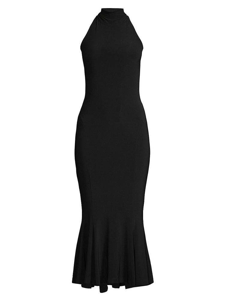 Norma Kamali Women's Halter Fishtail Dress - Black | The Summit