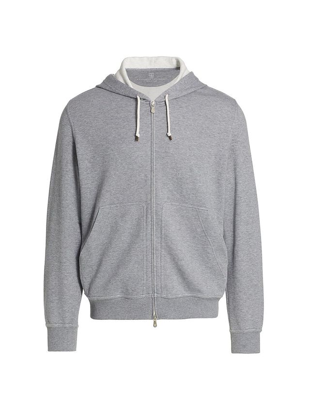 Paul Smith Men's Textured Striped Zip-Up Hoodie - Light Grey - Size Large |  The Summit