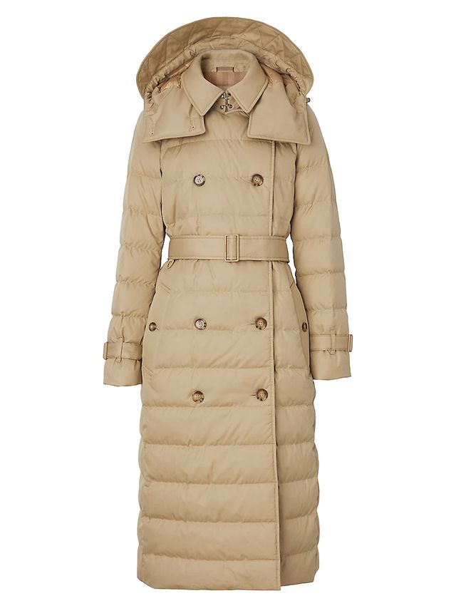 Burberry Women's Roxby Archive Quilted Logo Coat - Beige | The Summit