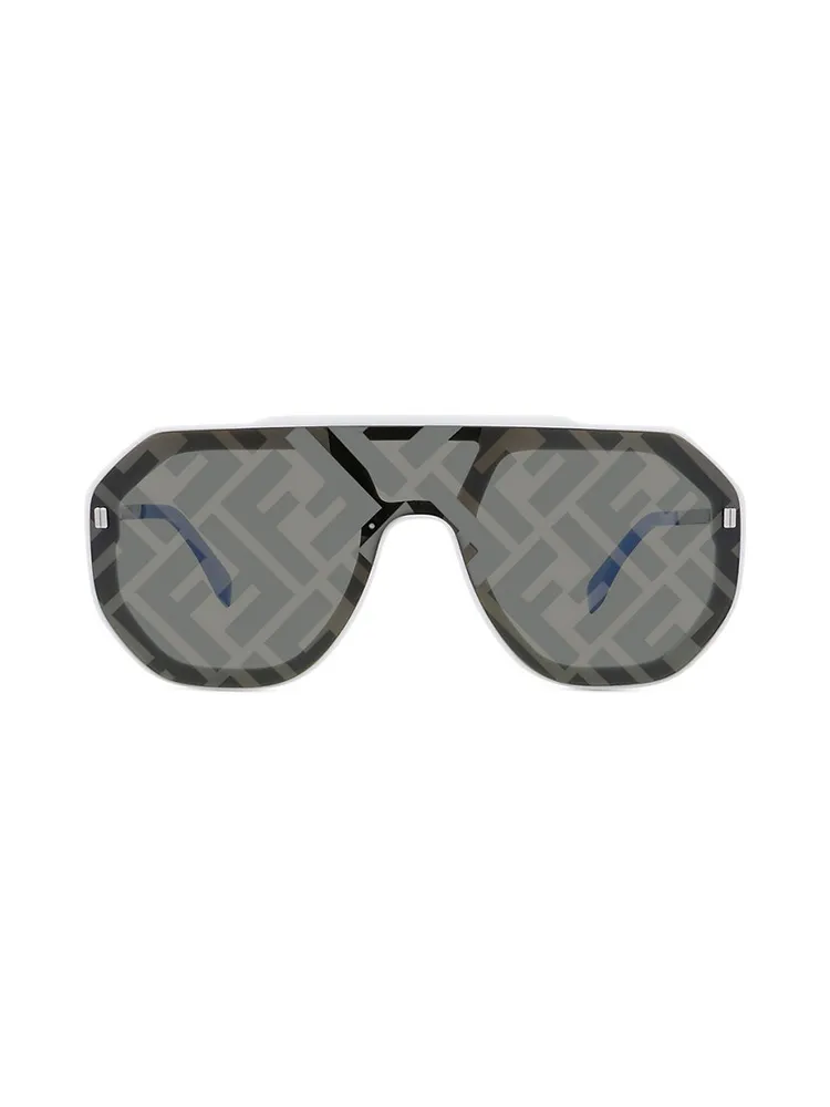 Fendi Mask Logo Sunglasses in Matte Black /Smoke Mirror