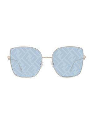 Women's 59MM Square Metal Sunglasses - Gold
