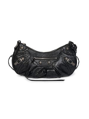 Women's Le Cagole Leather Shoulder Bag - Black