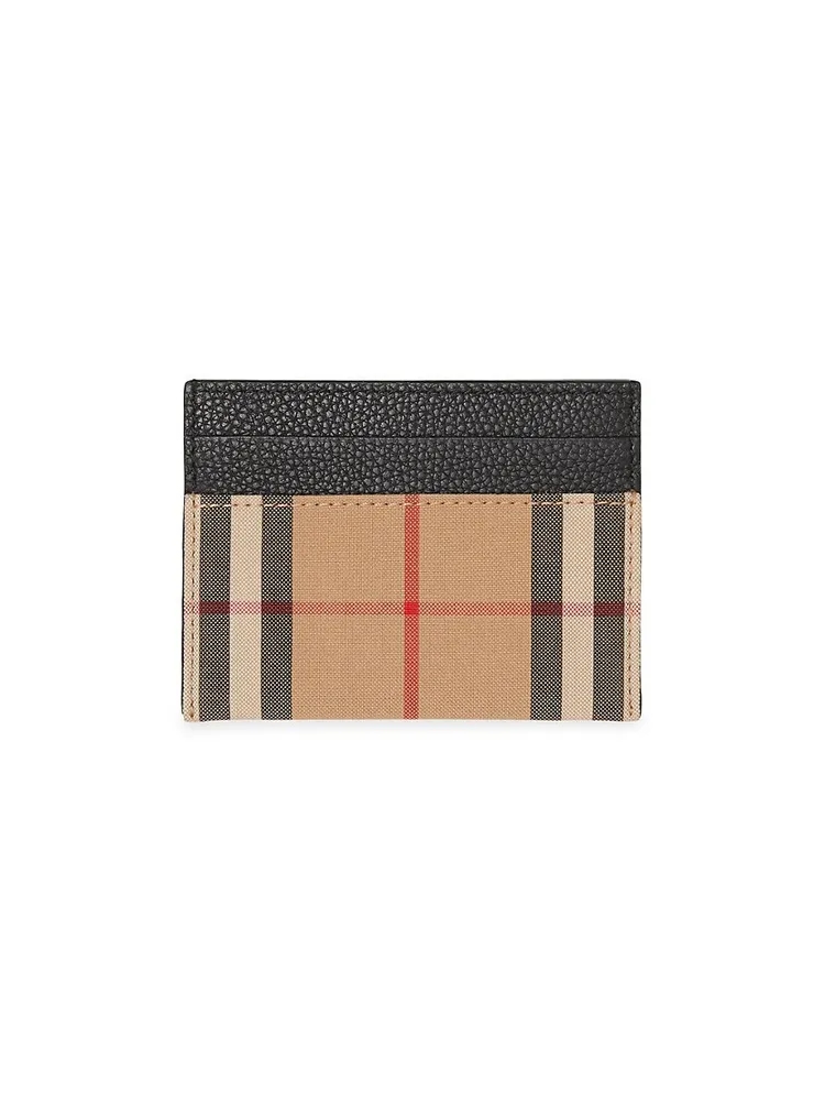 Burberry Men's Sandon Vintage Check Leather Card Holder