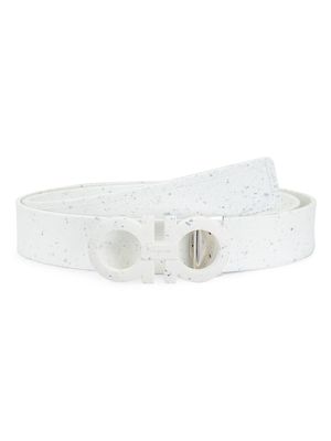 Men's Adjustable Gancini Speckled Buckle Belt - Multi Bianco