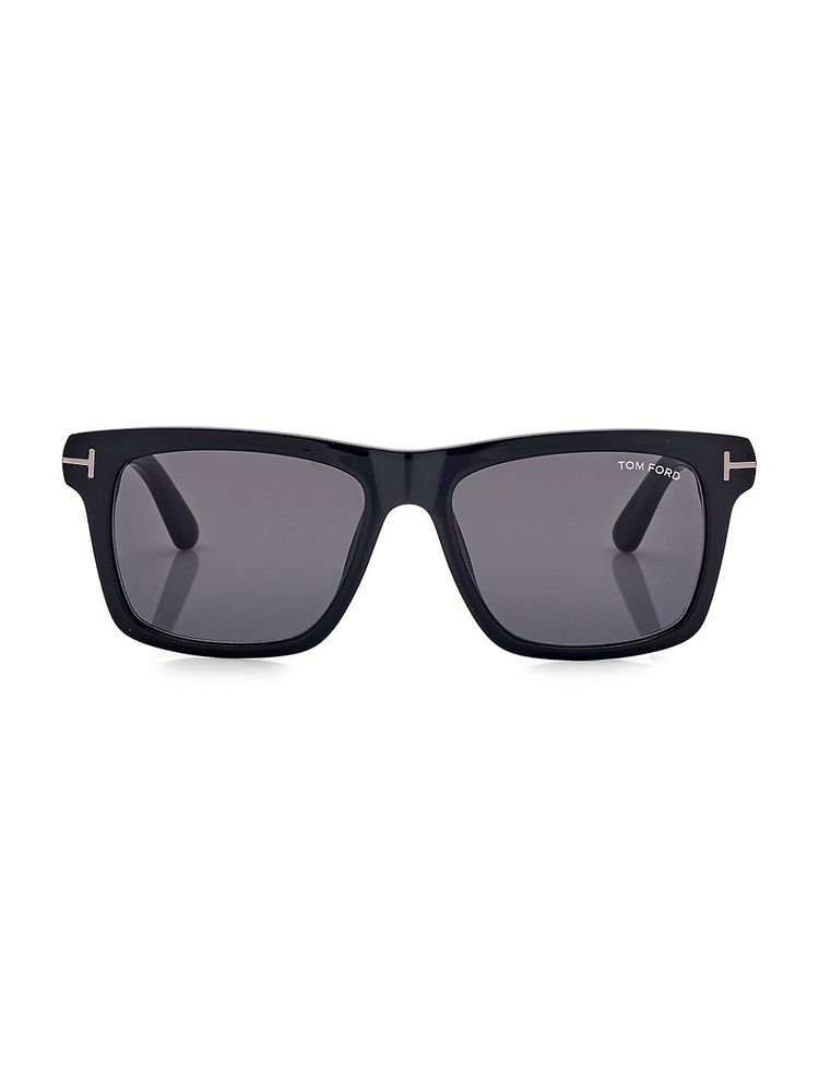 Tom Ford Men's Buckley-02 56MM Wayfarer Sunglasses - Shiny Black Smoke  Lenses | The Summit