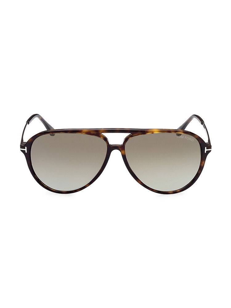 Tom Ford Men's Samson Havana 62MM Pilot Sunglasses - Dark Havana | The  Summit