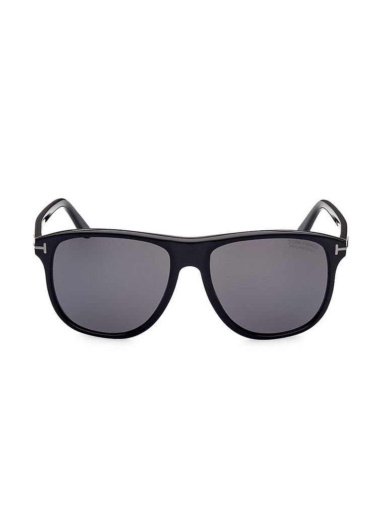 Tom Ford Men's Joni 56MM Polarized Square Sunglasses - Shiny Black | The  Summit