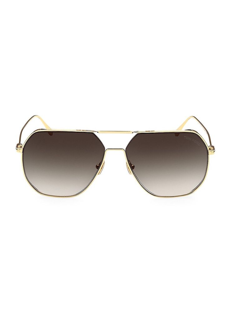 Tom Ford Men's Gilles-02 59MM Geometric Sunglasses - Shiny Gold | Summit