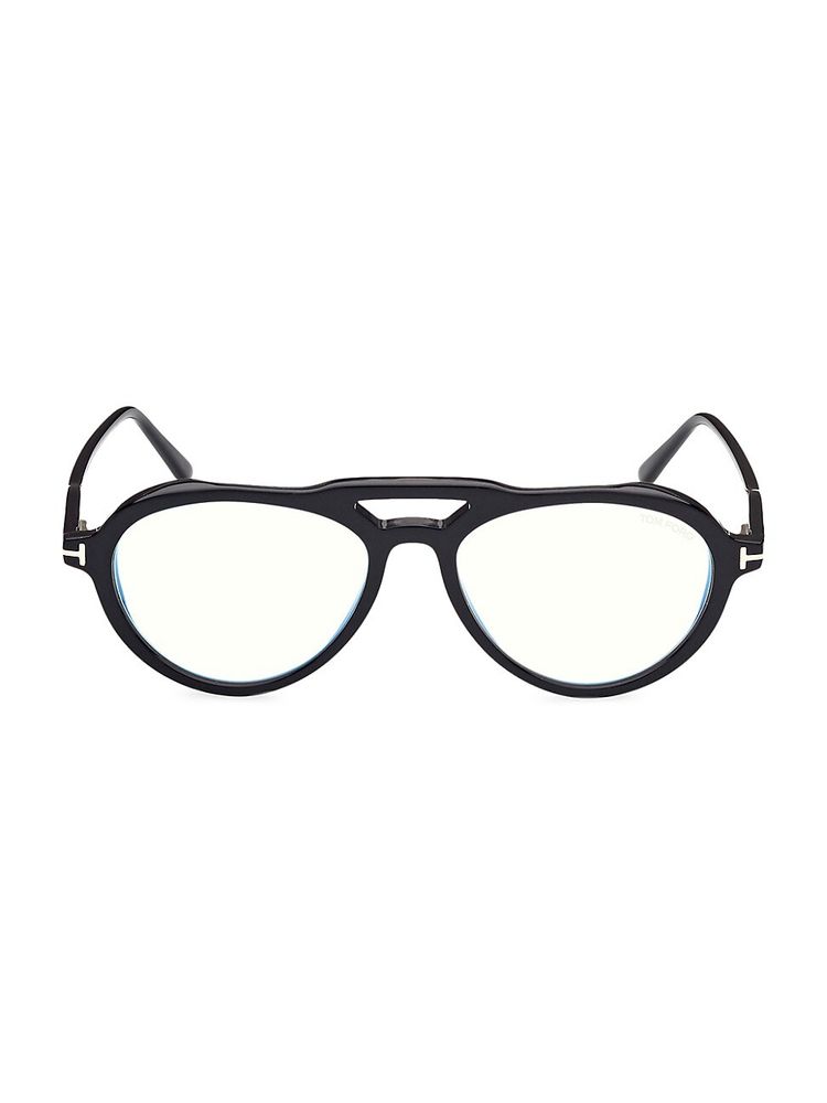 Tom Ford Men's 55MM Blue Filter Navigator Glasses - Shiny Black Blue | The  Summit