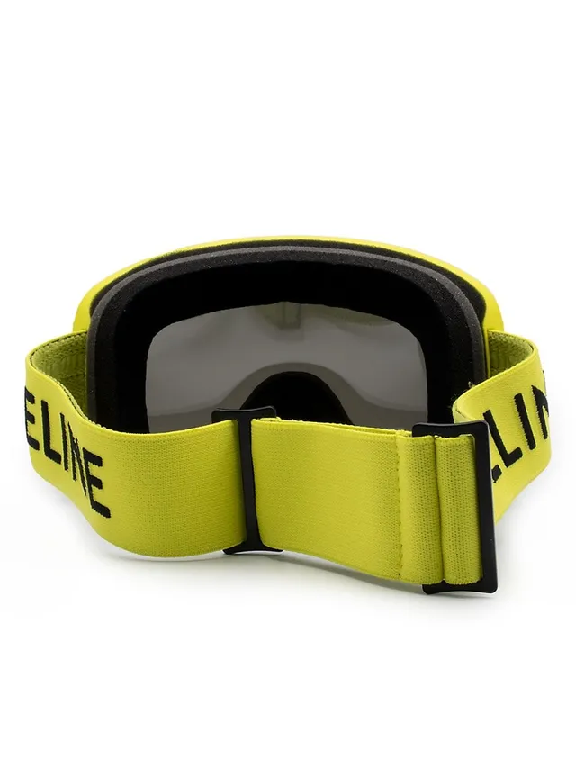 Moncler Men's Yellow & Smoke Shield Ski Grenoble Goggles Shiny Black