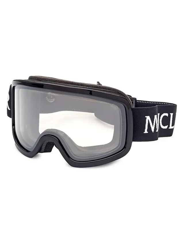 Moncler Men's Yellow & Smoke Shield Ski Grenoble Goggles Shiny Black