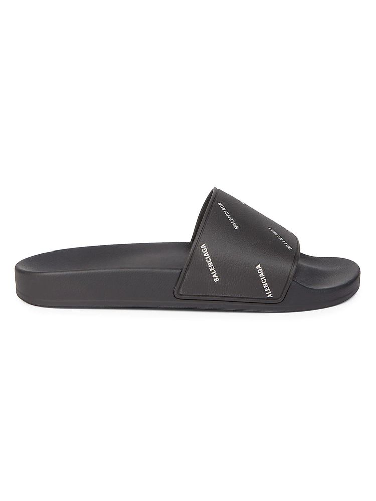 Balenciaga Mens Logo Slide Sandals Black Size 11  Steals