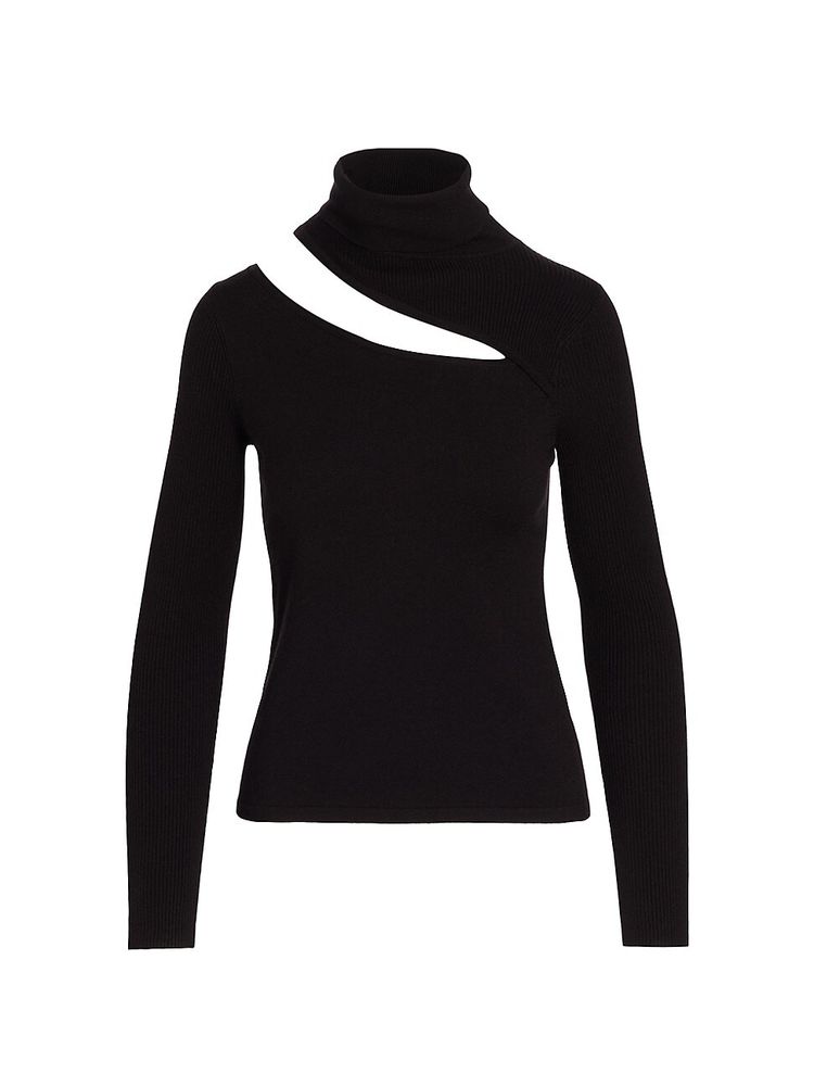 L'AGENCE Women's Everlee Cutout Sweater - Black | The Summit