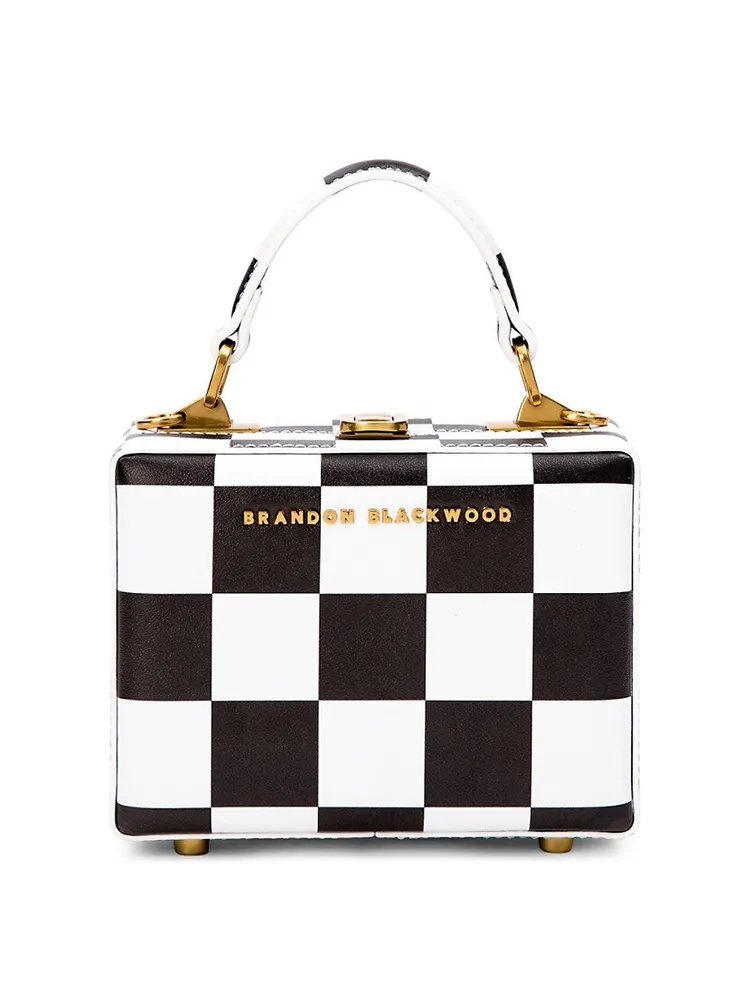 Brandon Blackwood Women's Kendrick Croc-Embossed Leather Top Handle Bag