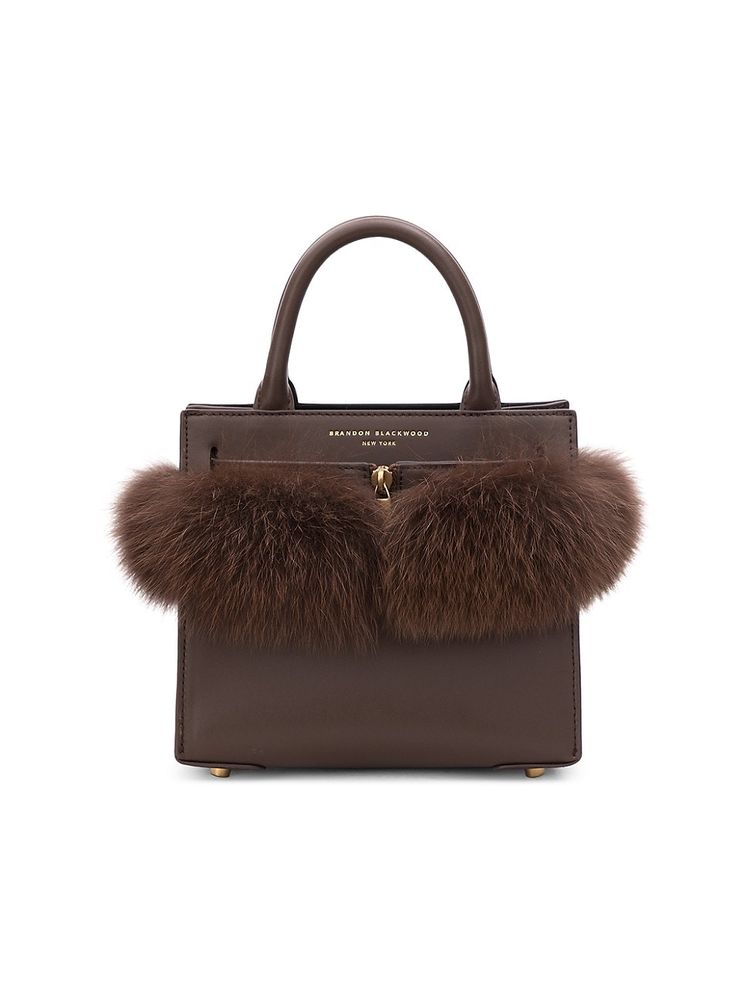 Mya Fur-Trimmed Leather Crossbody Bag 
