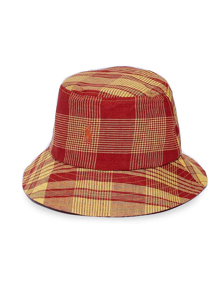 Polo Ralph Lauren Women's Logo Plaid Bucket Hat - Red | The Summit