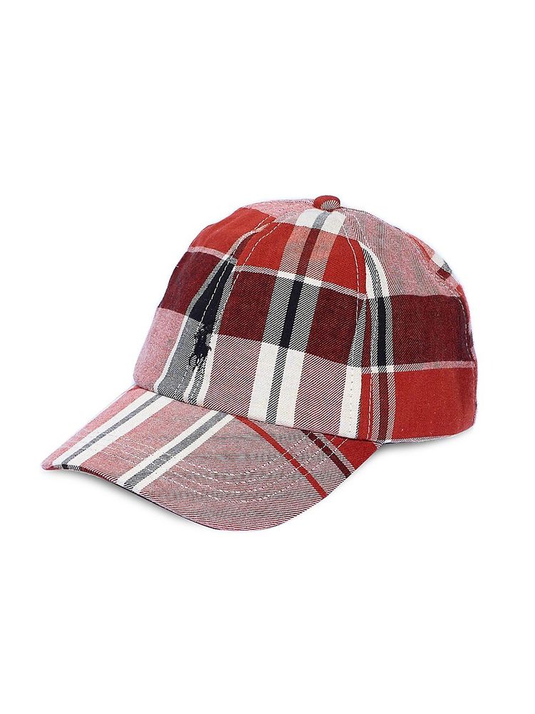 Polo Ralph Lauren Women's Logo Plaid Baseball Cap - Red | The Summit