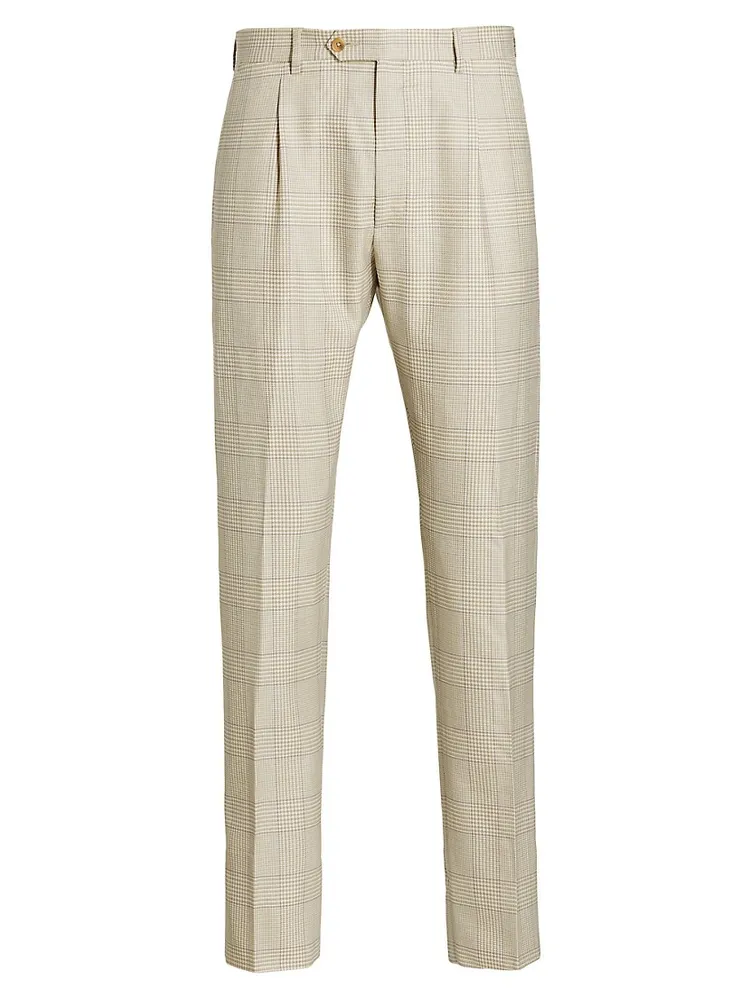 Saks Fifth Avenue COLLECTION Prince of Wales Print Wool Pants The Summit