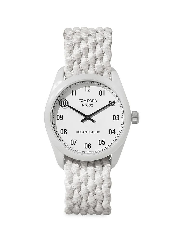 Tom Ford Men's 002 Ocean Plastics Watch - Matte White | The Summit