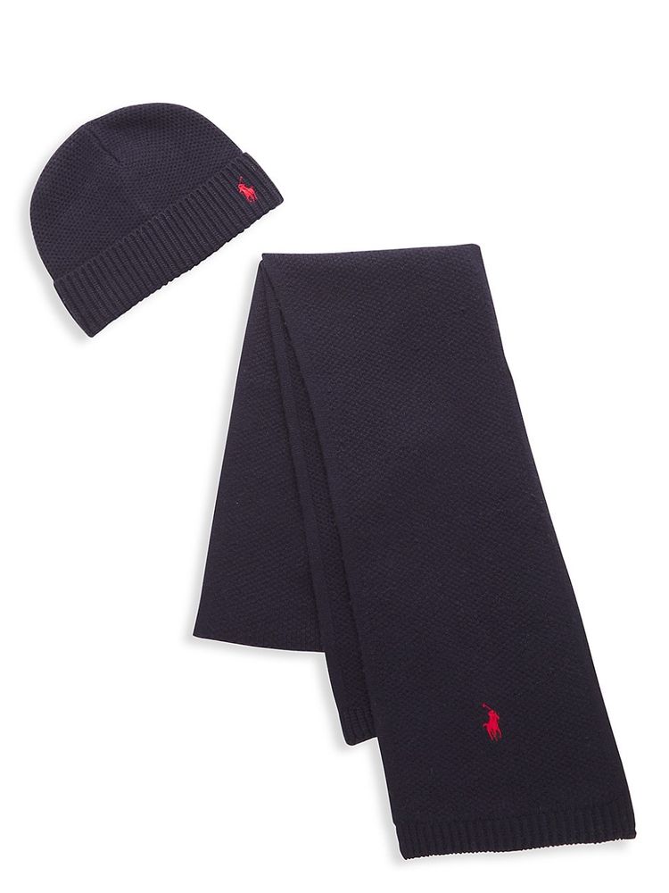 Polo Ralph Lauren Men's 2-Piece Textured Hat & Scarf Set | The Summit