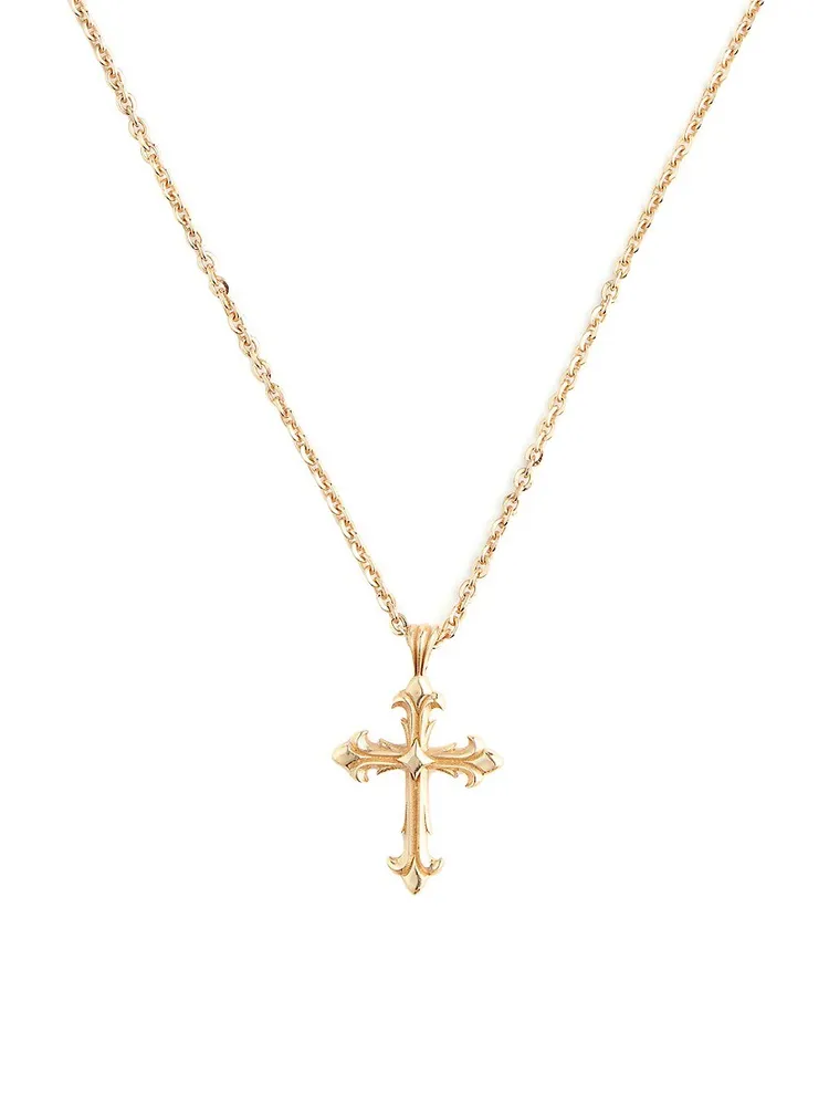 Diamond Large Fleury Cross Necklace