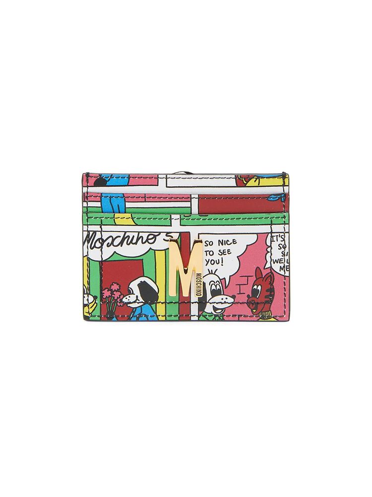 Moschino Women's Comic Print Leather Card Holder | The Summit