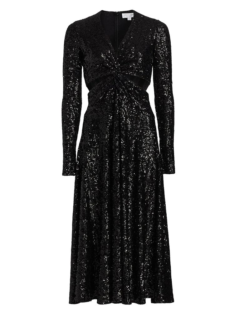 Michael Kors Collection Women's Paillette-Embellished Midi-Dress - Black -  Size 6 | The Summit