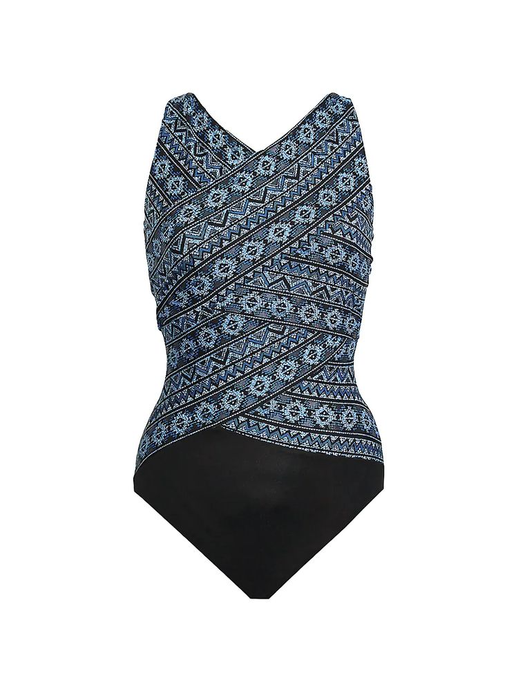 Miraclesuit Swim Women's Faux-Wrap One-Piece Swimsuit - Size 12 | The Summit