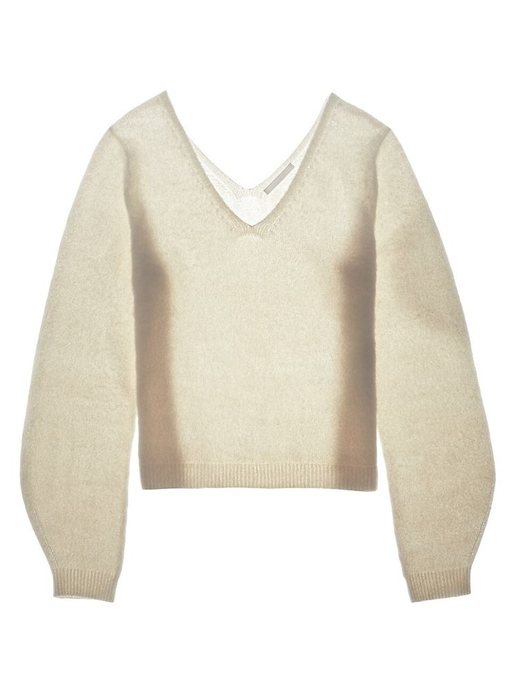 Helmut Lang Brushed V-Neckline Sweater - Winter White - Small | The Summit