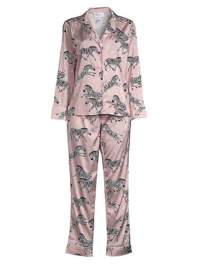 Averie Sleep Women's Two-Piece Tiger Print Pajama Set