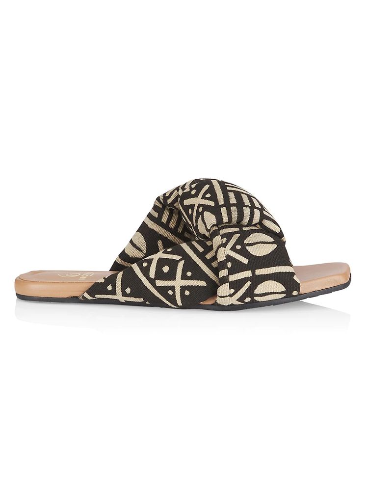 Brother Vellies Women's Togo Printed Slide Sandals - Black | The Summit