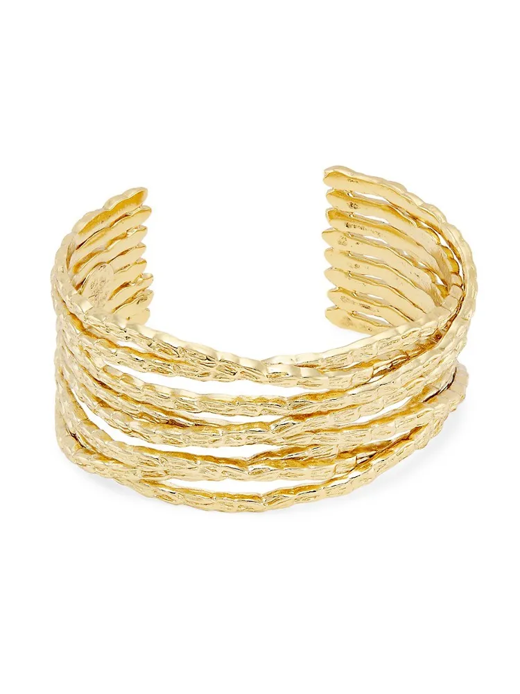 Shop Gas Bijoux Liane Manchette 24K Goldplated Cuff Bracelet