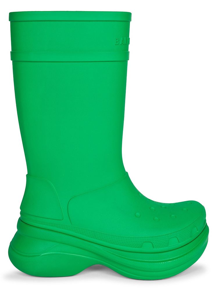 Balenciaga Women's Balenciaga x Crocs Logo Chunky Rubber Boots - Grass  Green - Size 12 | The Summit
