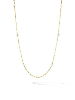 Women's DY Madison Pearl Necklace In 18K Yellow Gold - Size 36