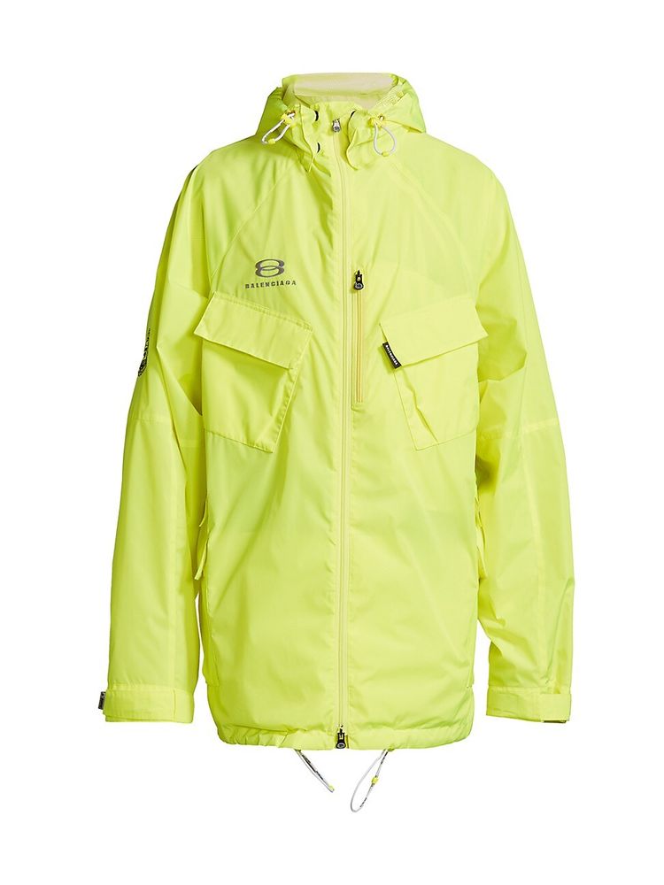 Balenciaga Men's Technical Zip-Up Parka Jacket - Fluo Yellow | The Summit