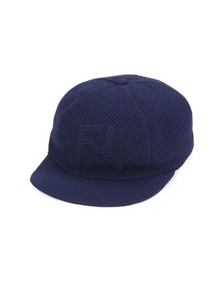 Fendi Fleece Wool Ff 3d Baseball Cap In Denim