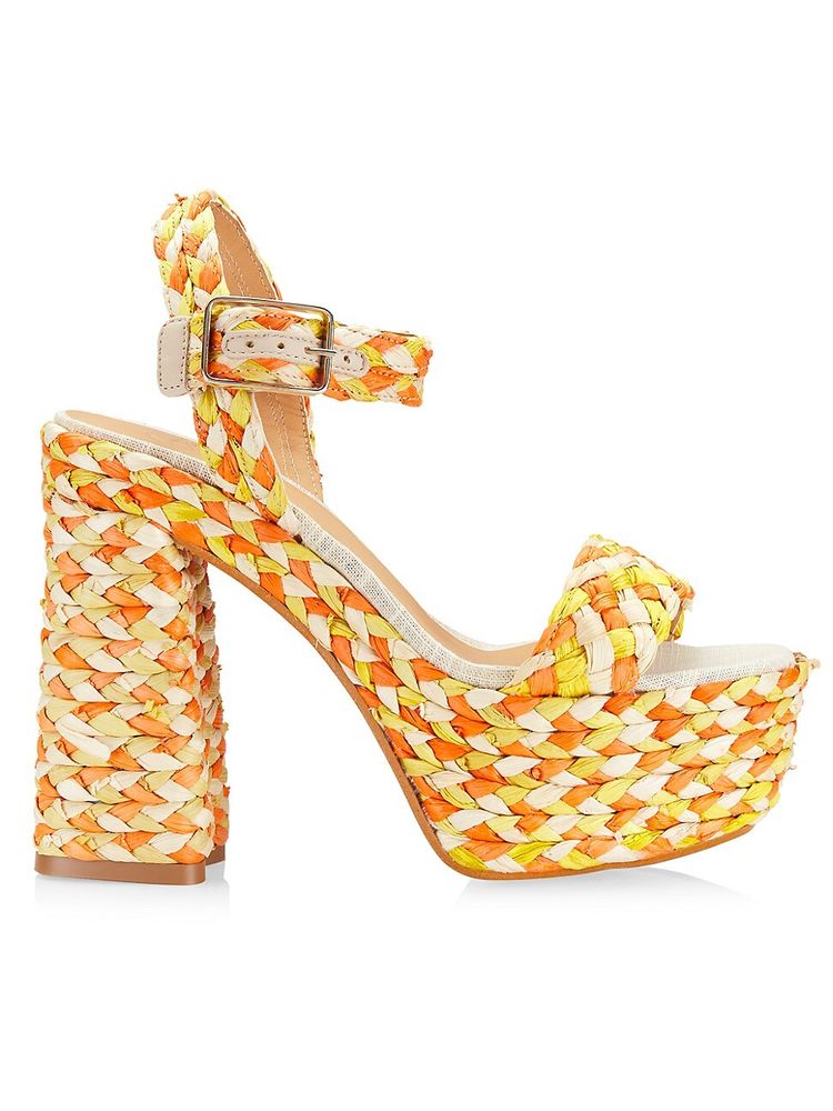 Castañer Women's Adura Straw Platform Sandals - Yellow Multi | The Summit
