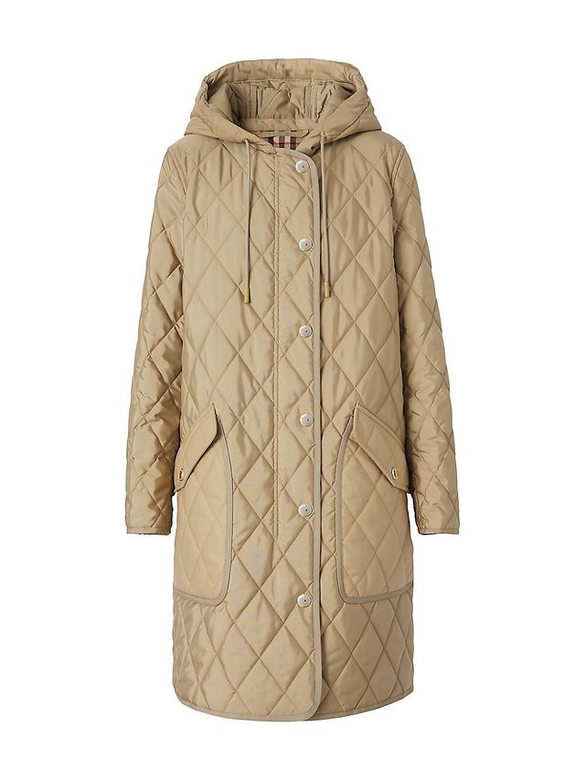 Burberry Women's Roxby Archive Quilted Logo Coat - Beige | The Summit