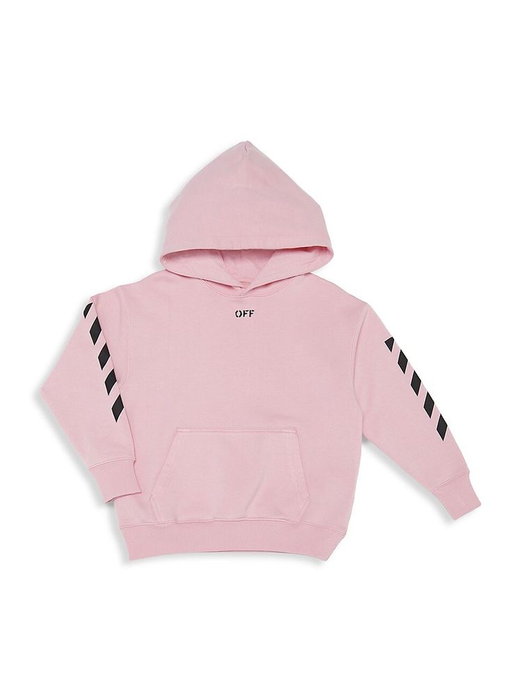 Glow Merchandising Symphony Off-White Little Girl's & Off Stamp Logo Hoodie - Pink Black | The Summit