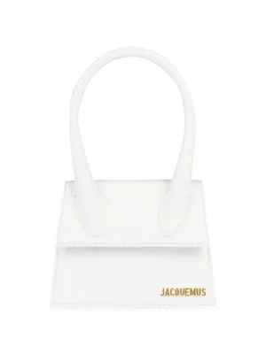 Jacquemus Le Chiquito Moyen Croc Embossed Bag in White