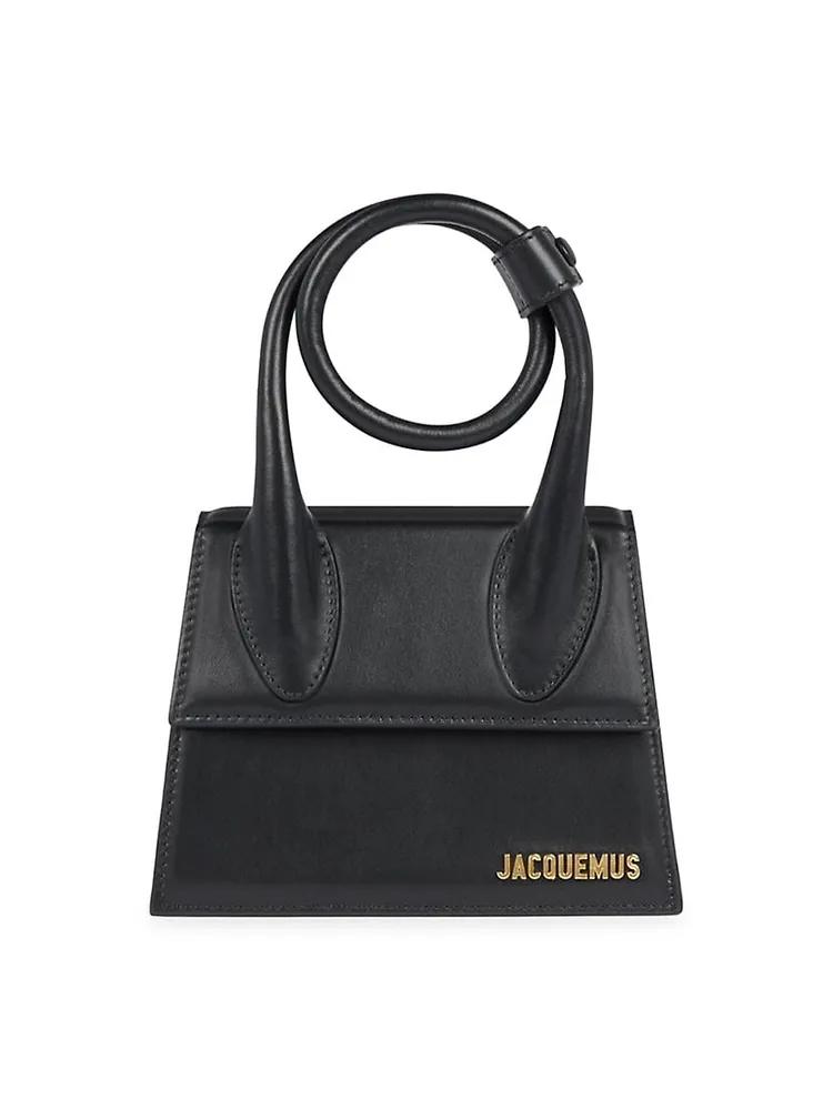 Le Chiquito Noeud Leather Tote Bag in Black - Jacquemus