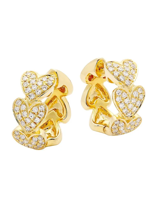 Loren Stewart Women's 14K Gold Heart Safety Pin Earring